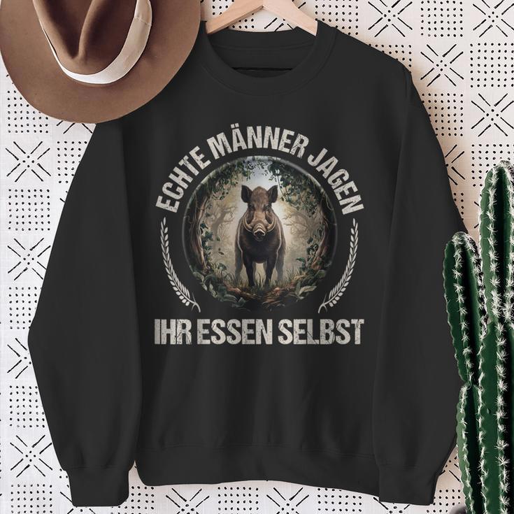 Echte Männer Jagen Ihr Essen Selbst Sweatshirt Geschenke für alte Frauen