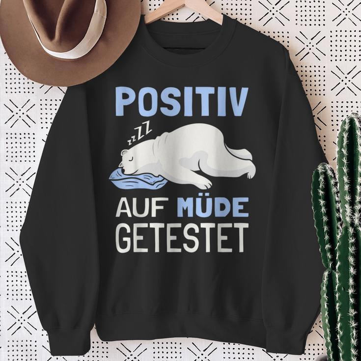 Eisbär Auf Positiv Müde Tested Sleep S Sweatshirt Geschenke für alte Frauen