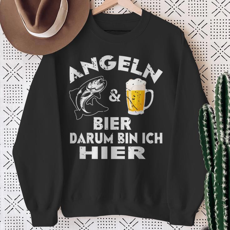 Fisch&Bier Darum Bin Ich Hier Angler Sweatshirt Geschenke für alte Frauen