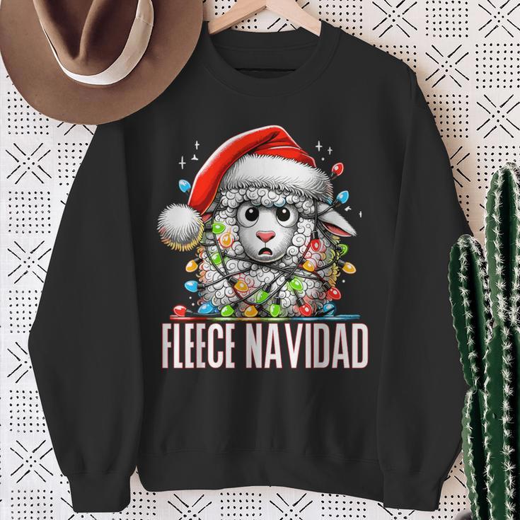 Fleece Navidad Feliz Navidad Sheep Christmas Sweatshirt Geschenke für alte Frauen