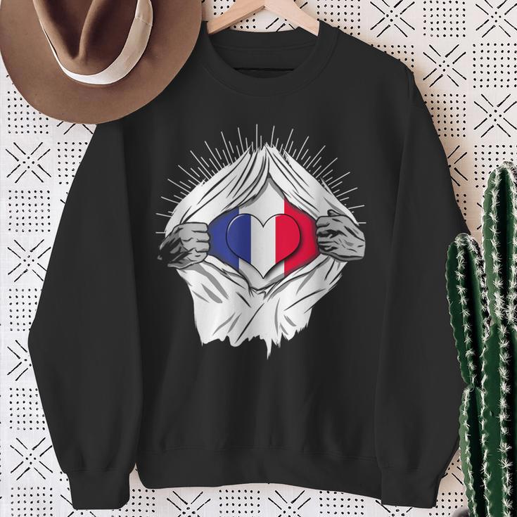 French Flag Home France Sweatshirt Geschenke für alte Frauen