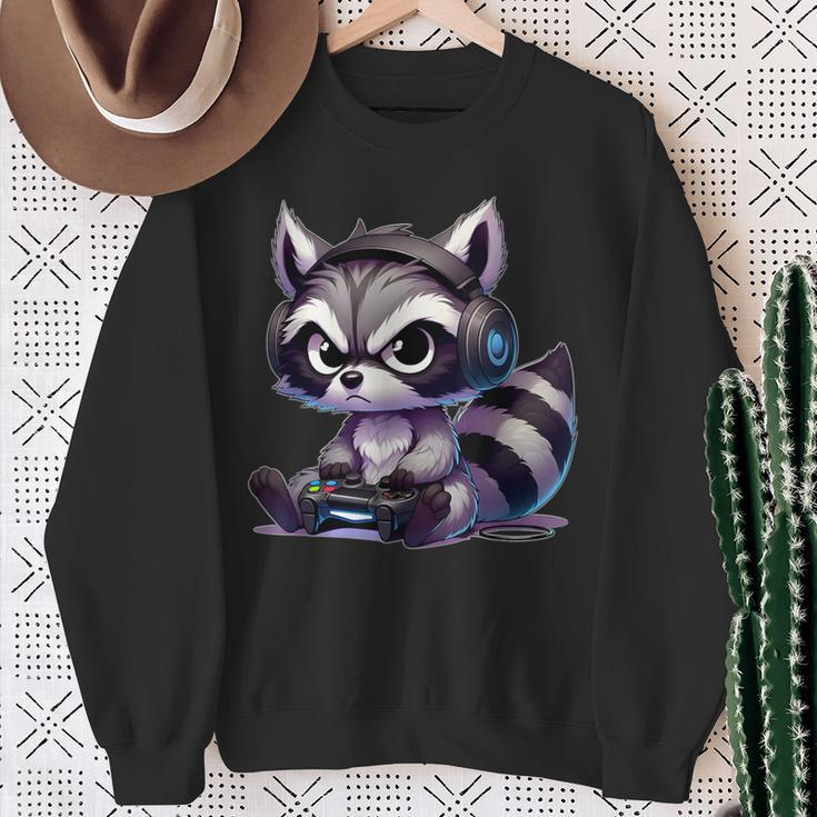 Angry Raccoon Gamerideo Games Lover Sweatshirt Geschenke für alte Frauen