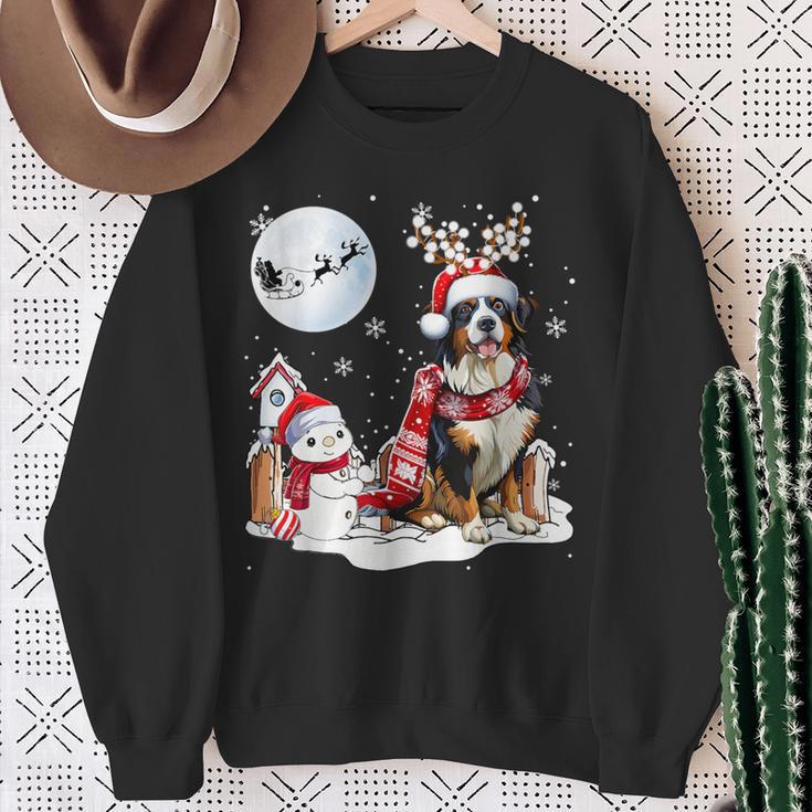 Bernese Mountain Dog Christmas Snowman Xmas Lights Sweatshirt Geschenke für alte Frauen