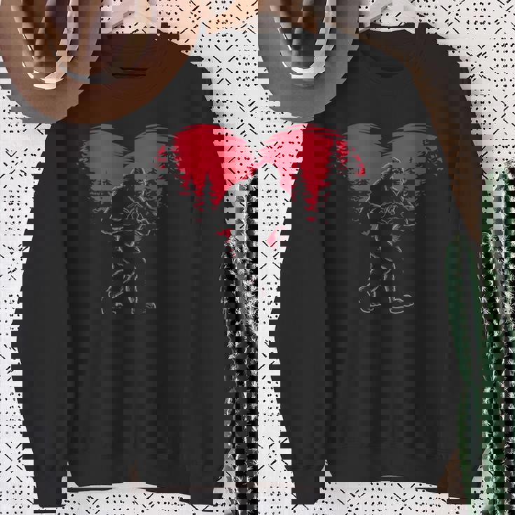 Bigfoot In Love Heart Happy Valentine's Day Sweatshirt Gifts for Old Women