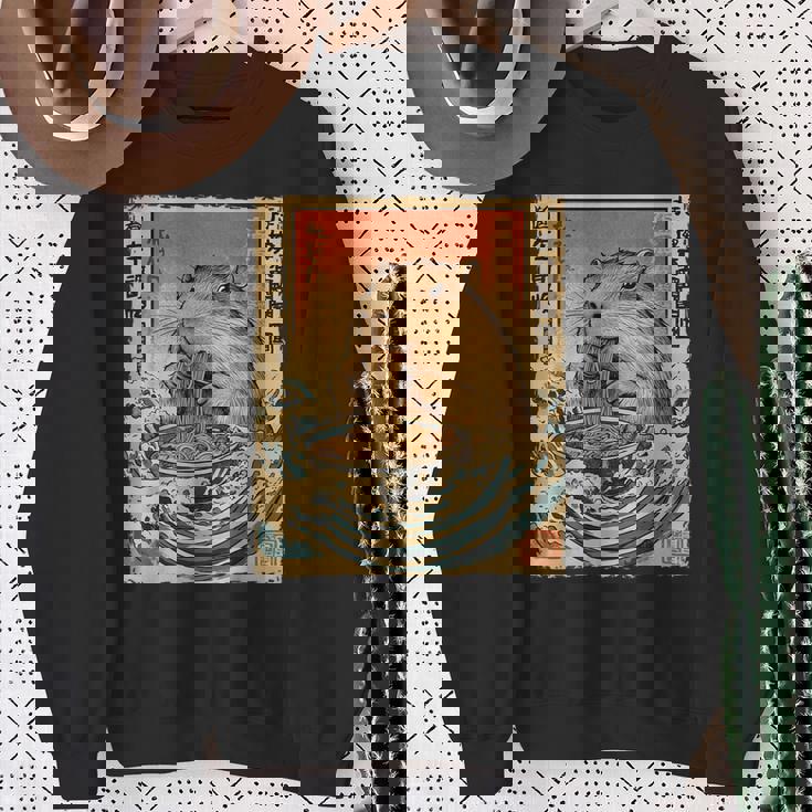 Capybara Ramen Noodle Japanese Anime Manga Kawaii Sweatshirt Gifts for Old Women