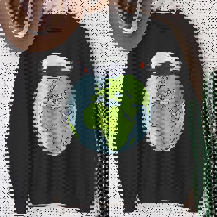 Lying Penguin Protection Earth Day Sweatshirt Gifts for Old Women