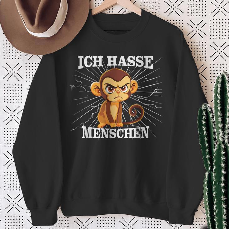 Monkey Meme Based I Hate People Saying Sweatshirt Geschenke für alte Frauen