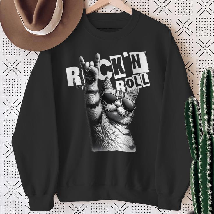 Music Festival Rock Cat Rock N Roll Sweatshirt Geschenke für alte Frauen