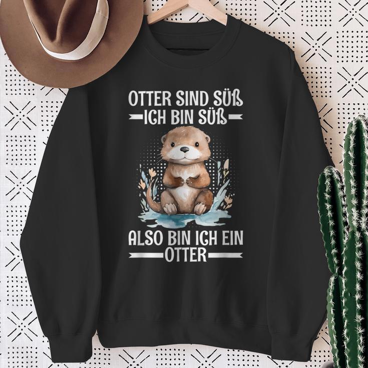 With Otter Sind Süß Ich Bin Süß Also Bin Ich Ein Otter Sweatshirt Geschenke für alte Frauen