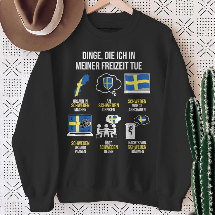 Saying Dinge Die Ich In Der Freizeit Tue Sweden Sweatshirt Geschenke für alte Frauen