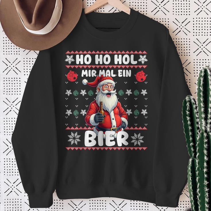 Saying Ho Ho Hol Mir Mal Ein Bier Ugly Christmas Sweatshirt Geschenke für alte Frauen