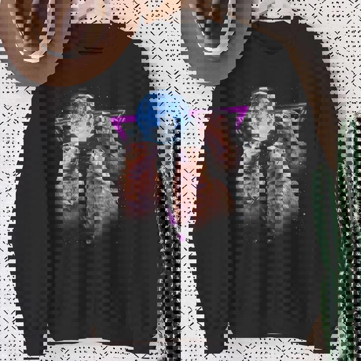 Three Groundhog Moon 3 Groundhog Head Groundhog Day Sweatshirt Gifts for Old Women