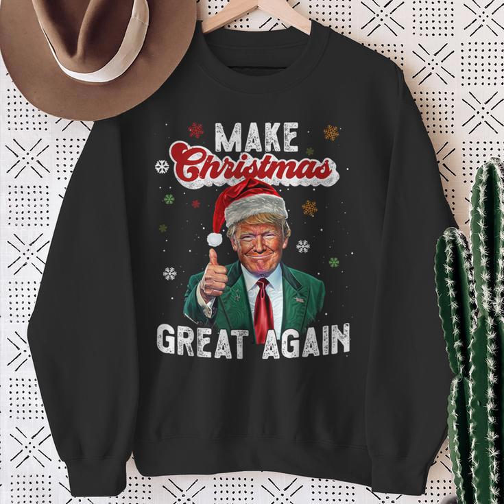 Trump Make Christmas Again Ugly Christmas Sweater Sweatshirt Geschenke für alte Frauen