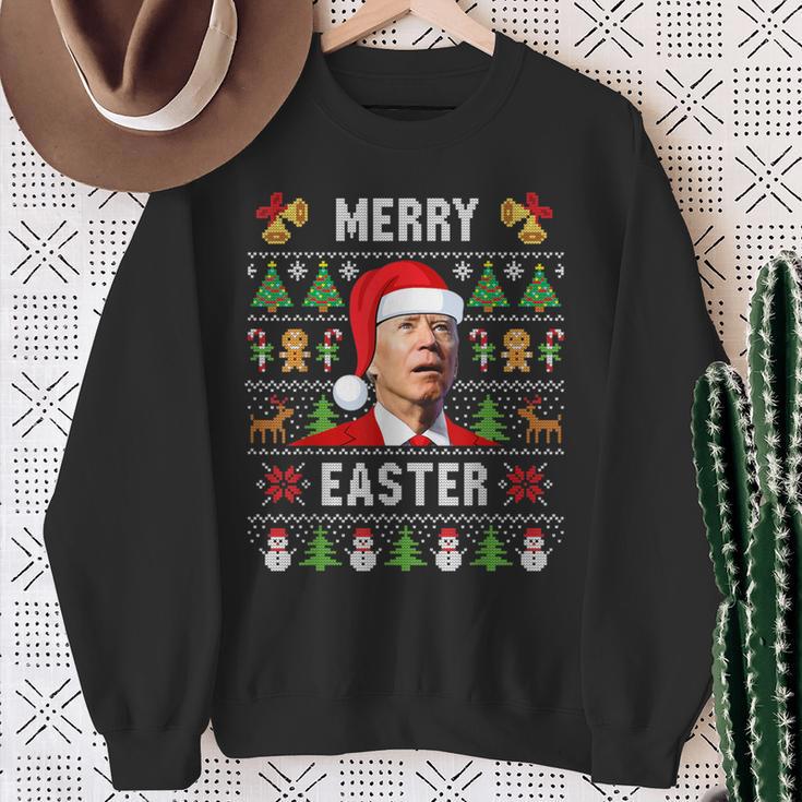 Ugly Jumper Merry Easter Biden Christmas Sweatshirt Geschenke für alte Frauen