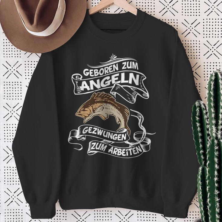 Geboren Zum Angeln Gezwungen Zum Arbeiten Angler Sweatshirt Geschenke für alte Frauen