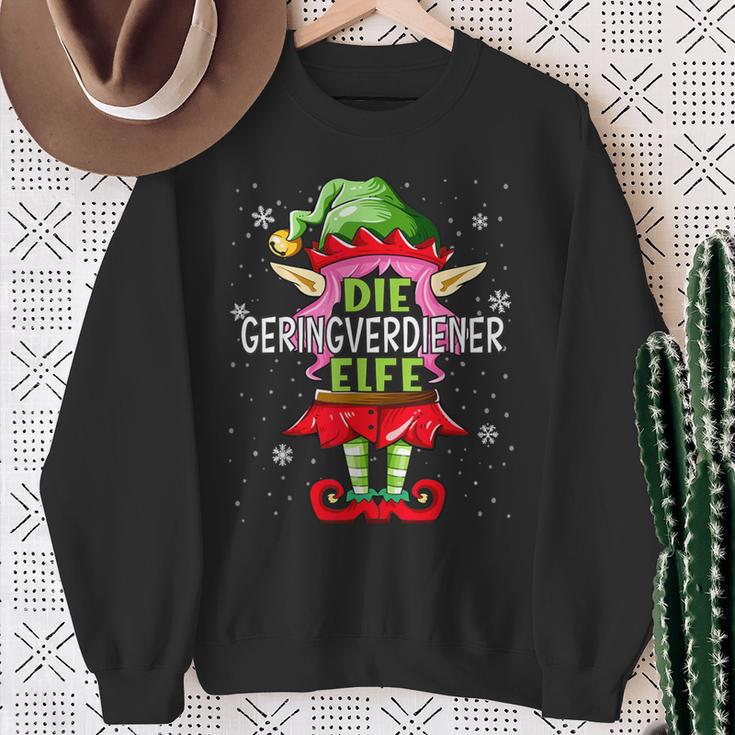 Geringverdiener Elf Christmas Family Christmas Sweatshirt Geschenke für alte Frauen