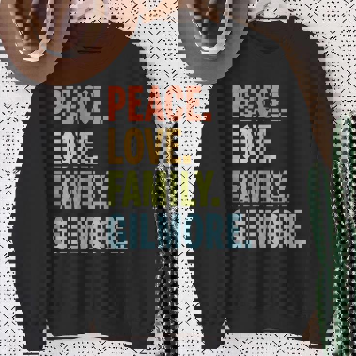Gilmore Last Name Peace Love Family Matching Sweatshirt Gifts for Old Women