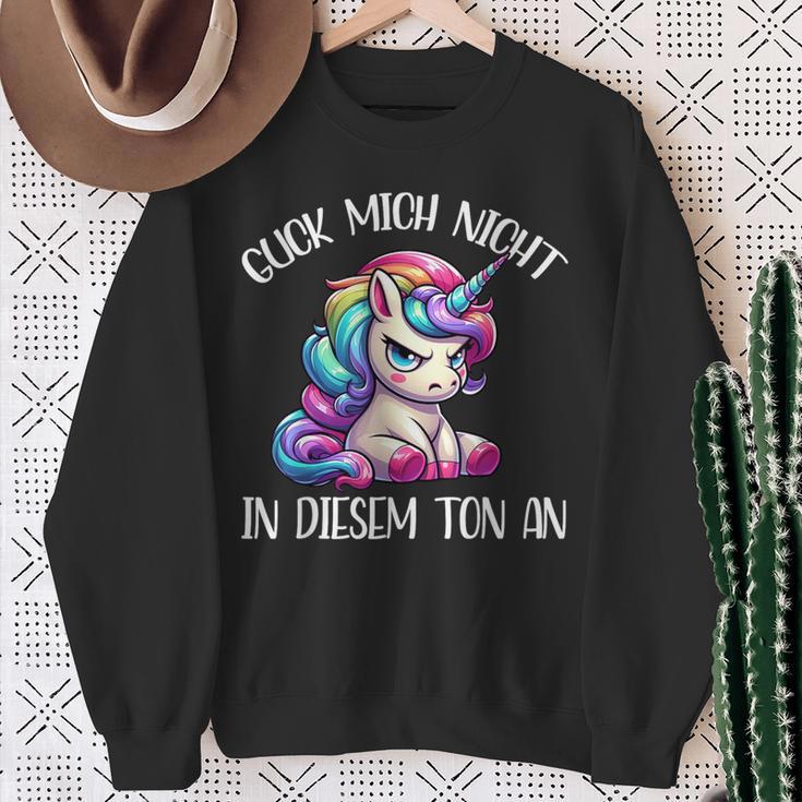 Guck Mich Nicht In Diesem Ton An Einhorn Sweatshirt Geschenke für alte Frauen