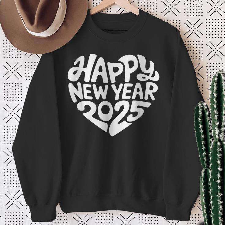 Happy New Year 2025 Heart Happy New Year New Year Sweatshirt Geschenke für alte Frauen