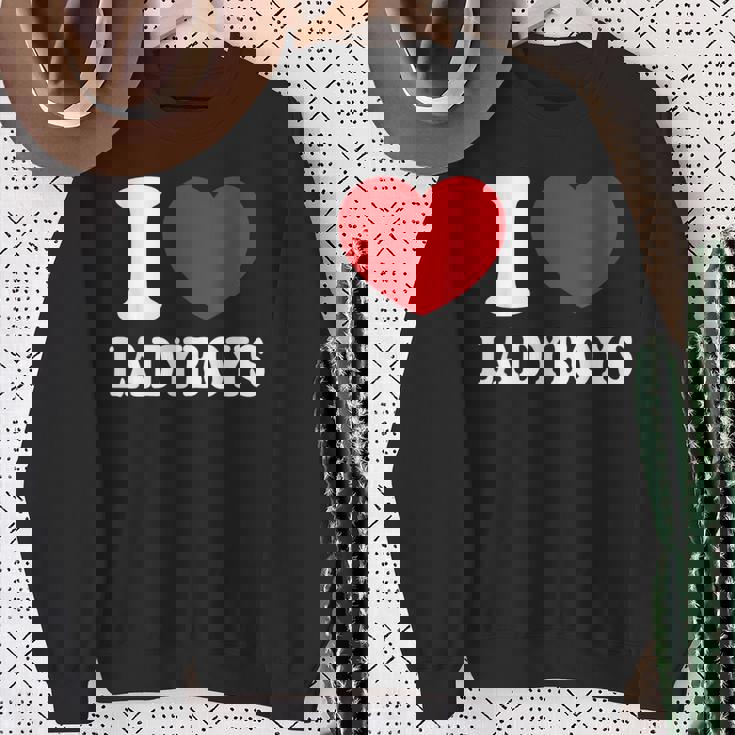 I Heart Love Ladyboys Asia Lover Thailand Ladyboy Sweatshirt Gifts for Old Women