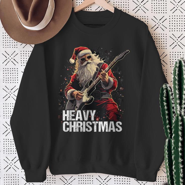 Heavy Christmas Santa Claus Guitar Sweatshirt Geschenke für alte Frauen