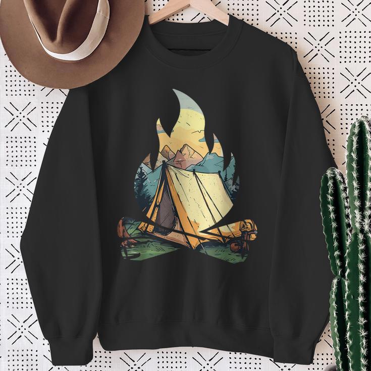 Hiking Mountain Camping Lovers Campfire Sweatshirt Geschenke für alte Frauen