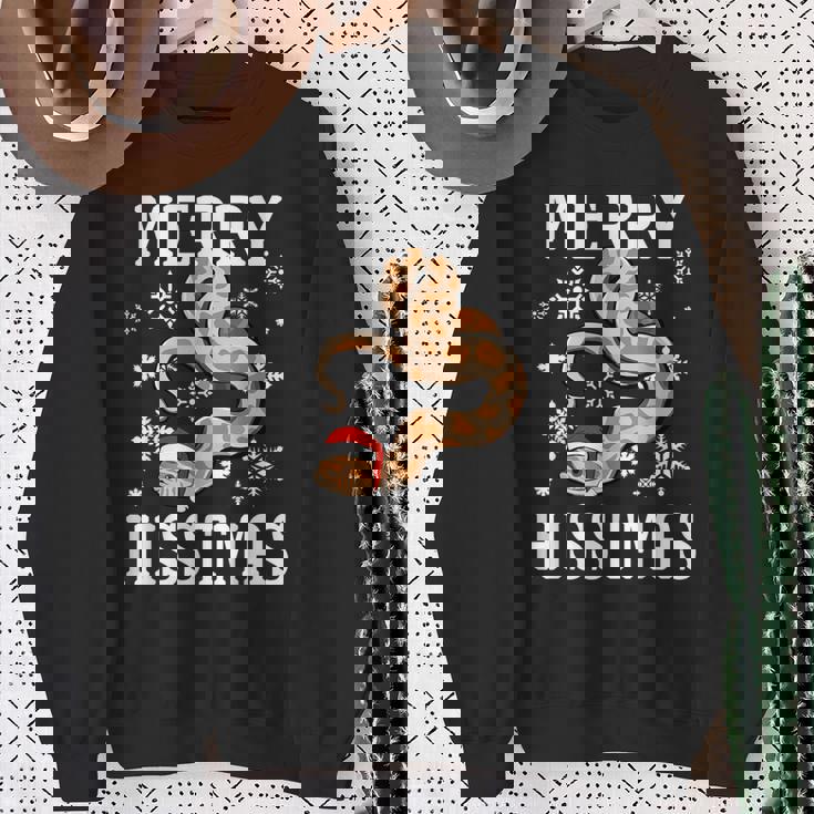 Hognose Snake Merry Hisstmas Christmas Hoggie With Santa Hat Sweatshirt Gifts for Old Women