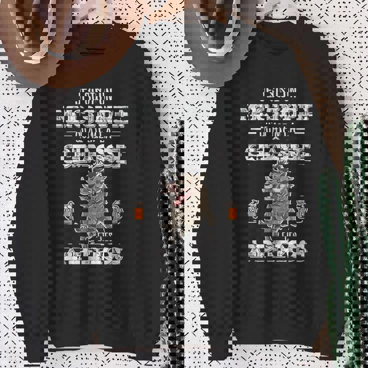 Homme Humour Chasseur Sanglier J'aime La Chasse Et L'apéro Sweater e Cadeaux pour les femmes âgées