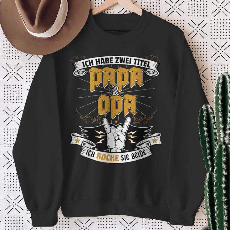 Ich Habe Zwei Titel Papa Und Opa For Dads Grandfathers S Sweatshirt Geschenke für alte Frauen