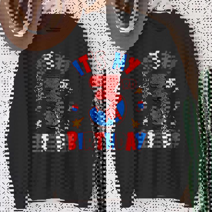 It's My 3Rd Birthday Spider Theme Party Boy Birthday Sweatshirt Gifts for Old Women