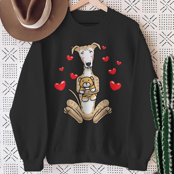 Kawaii Galgo Español Dog Cuddly Toy Spanish Greyhound Sweatshirt Geschenke für alte Frauen