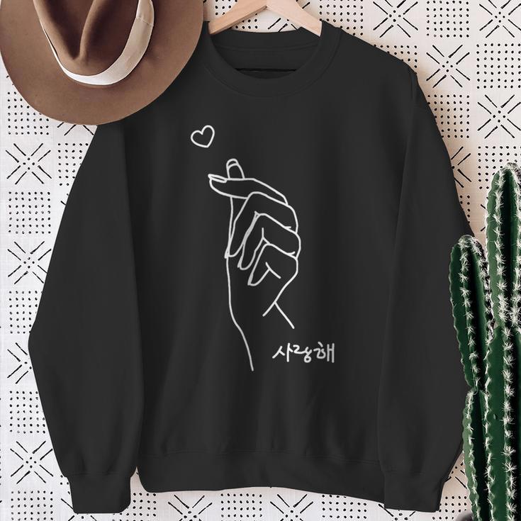 Korean Finger Heart Kpop Love K-Pop Merch Sweatshirt Geschenke für alte Frauen