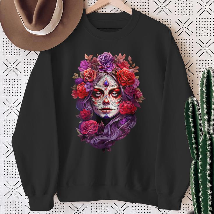 La Catrina Cool Dia De Muertos Day Of The Dead Sweatshirt Geschenke für alte Frauen