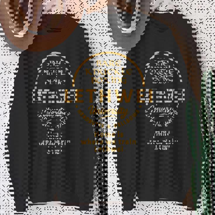 Lethwei Bare Knuckle Boxing University Burmese Boxing Sweatshirt Gifts for Old Women