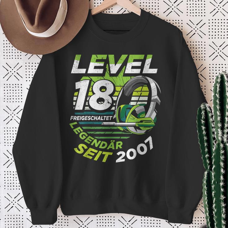 Level 18 Birthday Boy Gamer Man Decoration Age 2007 Sweatshirt Geschenke für alte Frauen