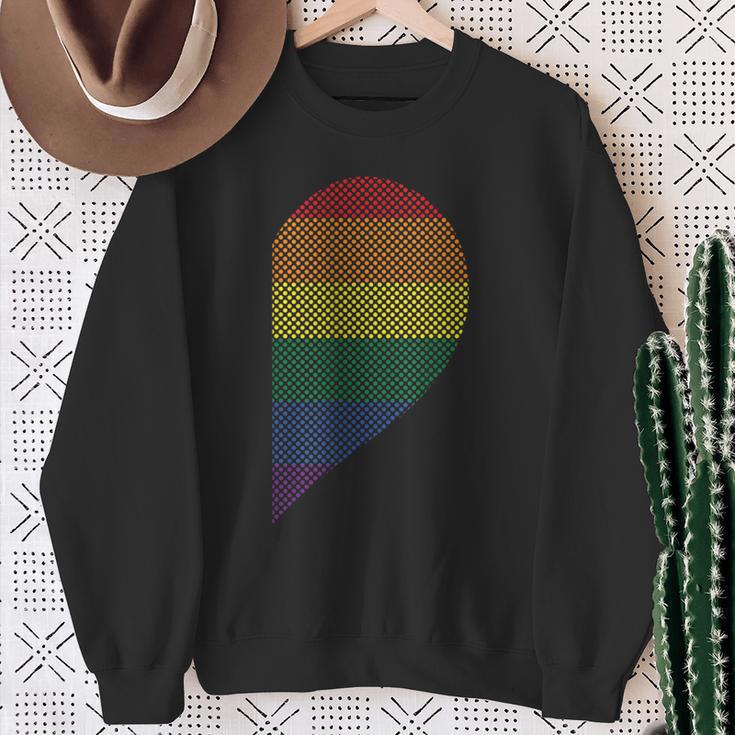 Lgbt Half Heart Love Partner Gay Lesbian Pyjama Couple Sweatshirt Geschenke für alte Frauen