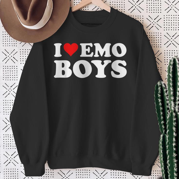 I Love Emo Boys Sweatshirt Geschenke für alte Frauen