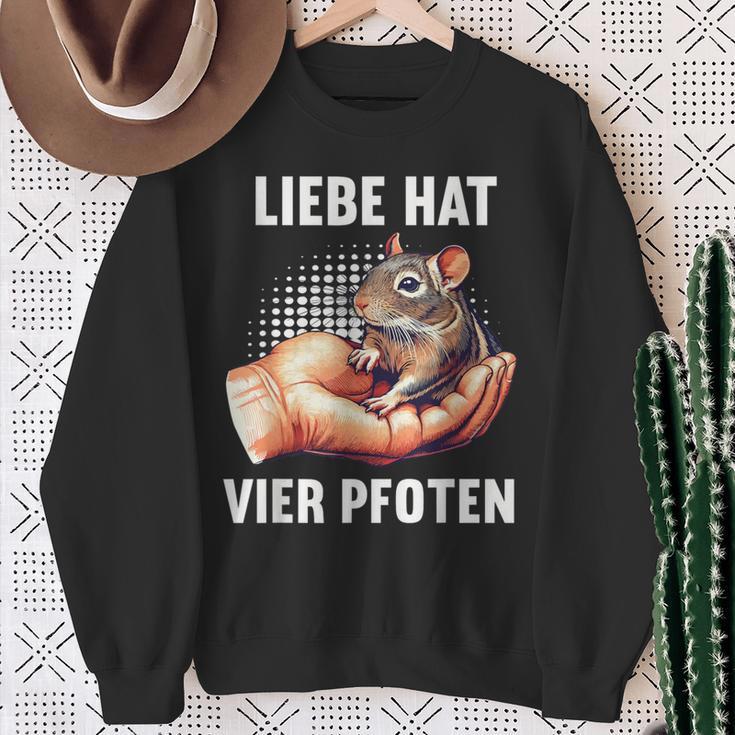 With Love Has Four Paws Degu Degus Owner Deguhalter Sweatshirt Geschenke für alte Frauen