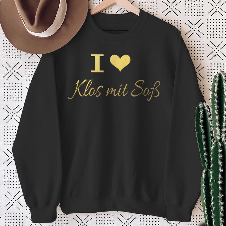 I Love Klos With Sauce Franken Dumplings Upper Franken Heart Sweatshirt Geschenke für alte Frauen