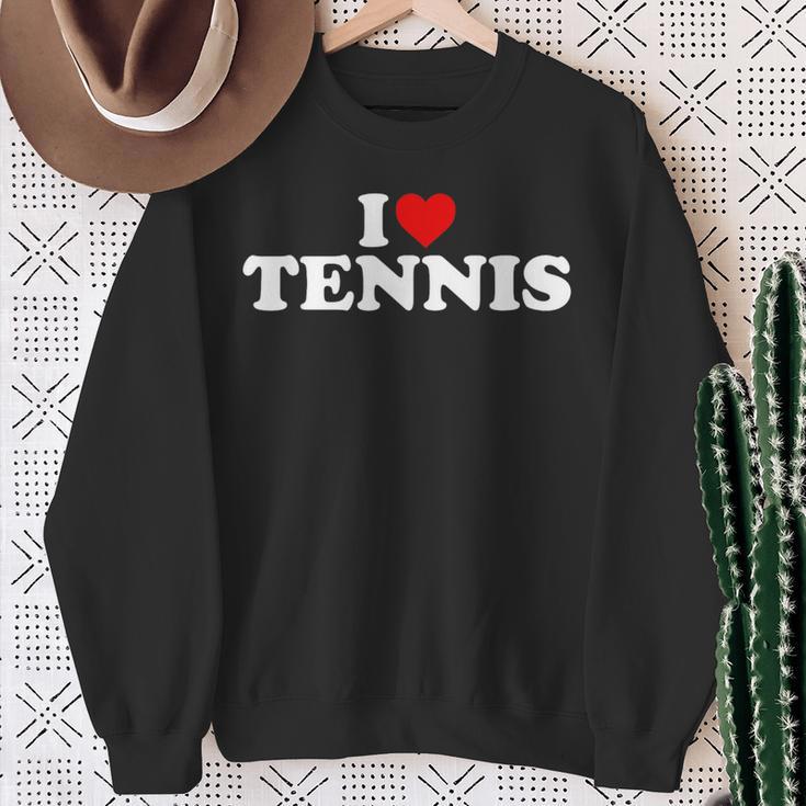 I Love Tennis Herz Sweatshirt Geschenke für alte Frauen