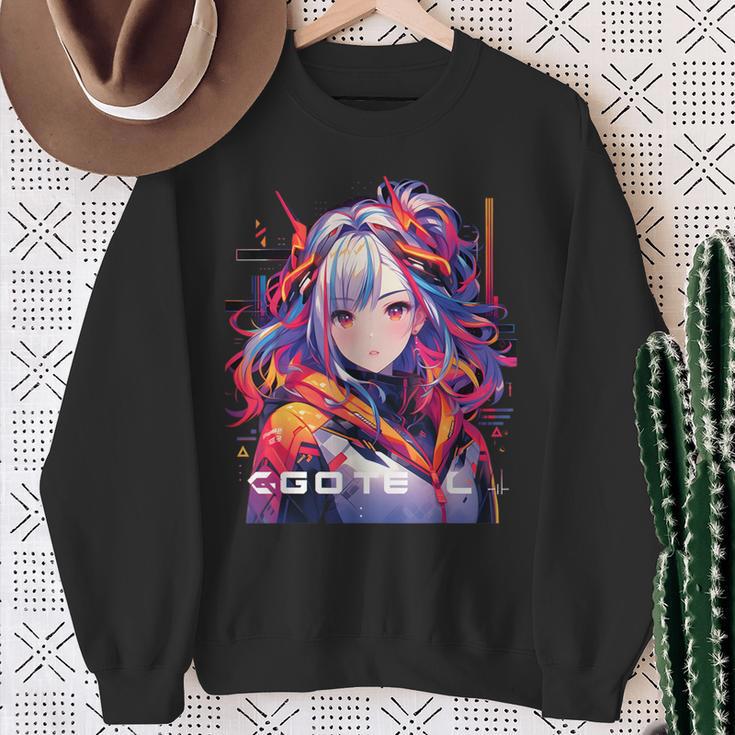 Manga Anime Aesthetic Cyberpunk Techwear Harajuku Sweatshirt Geschenke für alte Frauen