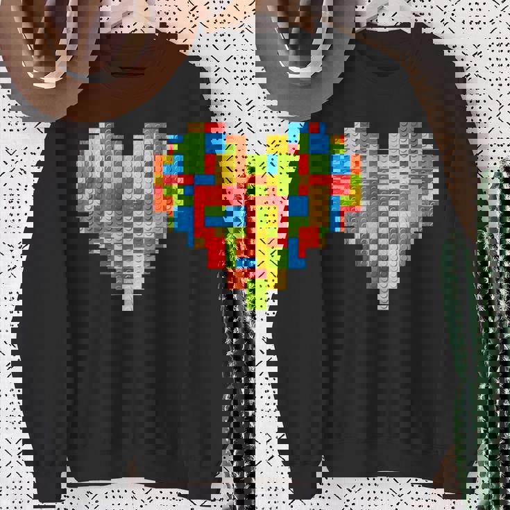 Master Builder Block Brick Building Heart Valentines Day Boy Sweatshirt Gifts for Old Women