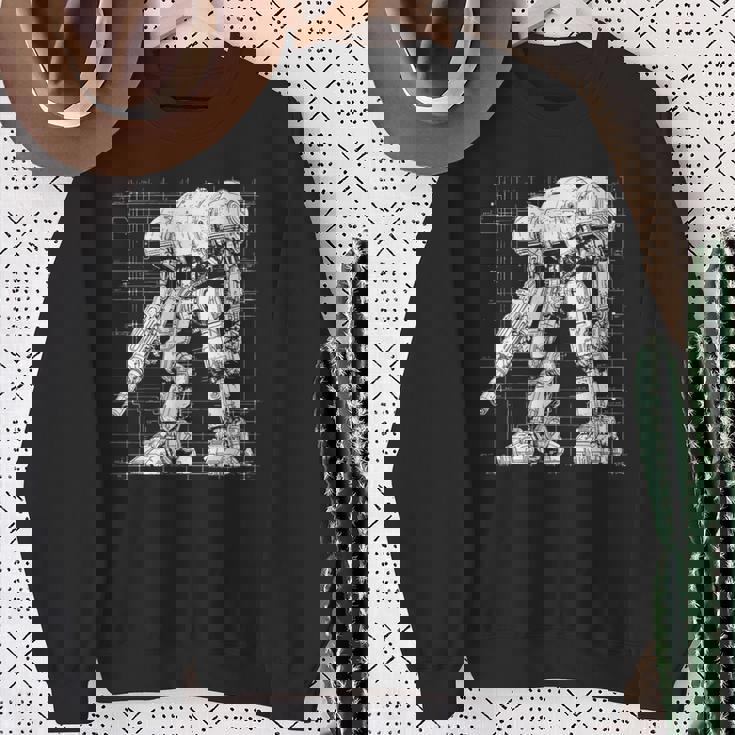 Mech Warrior Sketch Shirt Mighty Tech Robot Fighter Premium Sweatshirt Gifts for Old Women