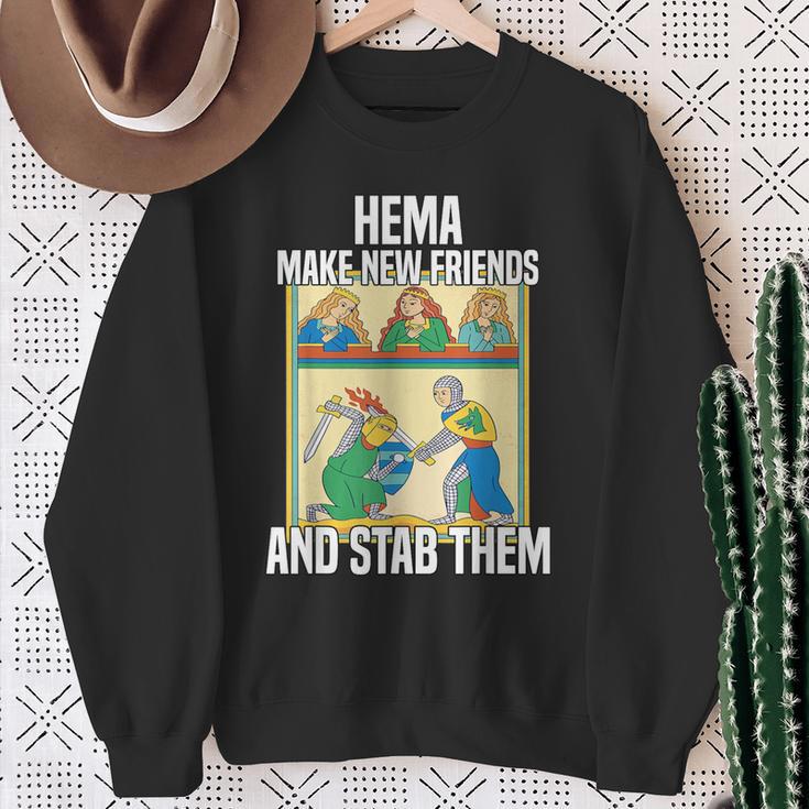 Medieval Sword Fighting Traditions And Tournaments Hema Sweatshirt Geschenke für alte Frauen