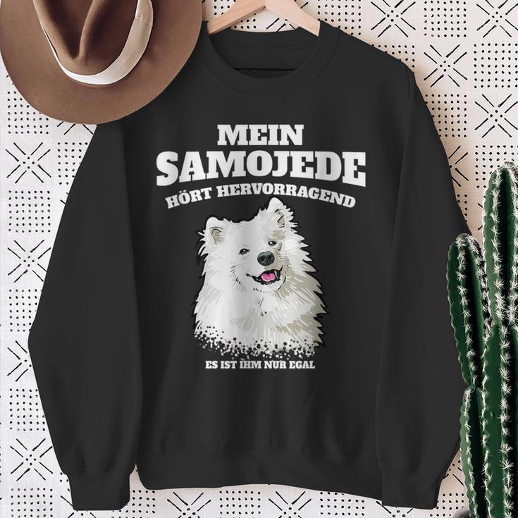 Mein Samojede Hört Superb Es Ist Ihm Nur Egal Gassi Sweatshirt Geschenke für alte Frauen