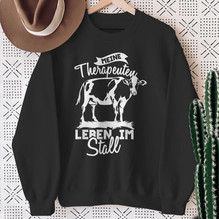 Meine Therapeuten Leben Im Stall Livebreeding Cows Sweatshirt Geschenke für alte Frauen