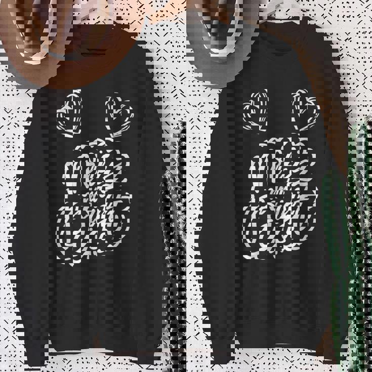 Merry And Bright Withe The Cute Hearts Sweatshirt Gifts for Old Women