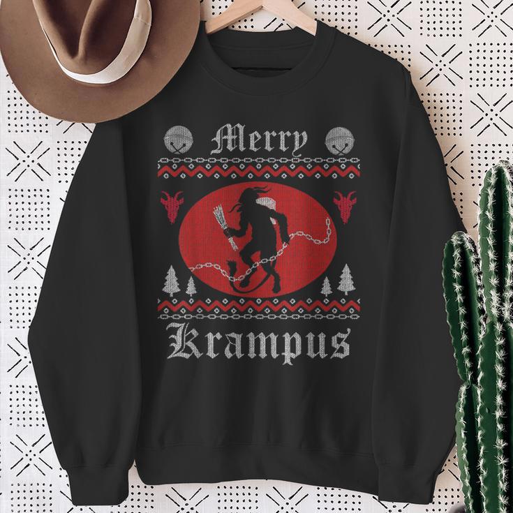 Merry Krampus Christmas Xmas Horror Ugly Jumper Evil Pyjamas S Sweatshirt Geschenke für alte Frauen