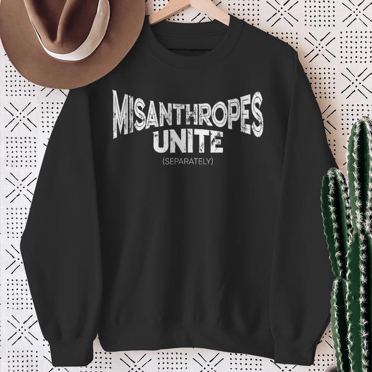 Misanthropes Unite Astociales Inverted Distressed Sweatshirt Geschenke für alte Frauen