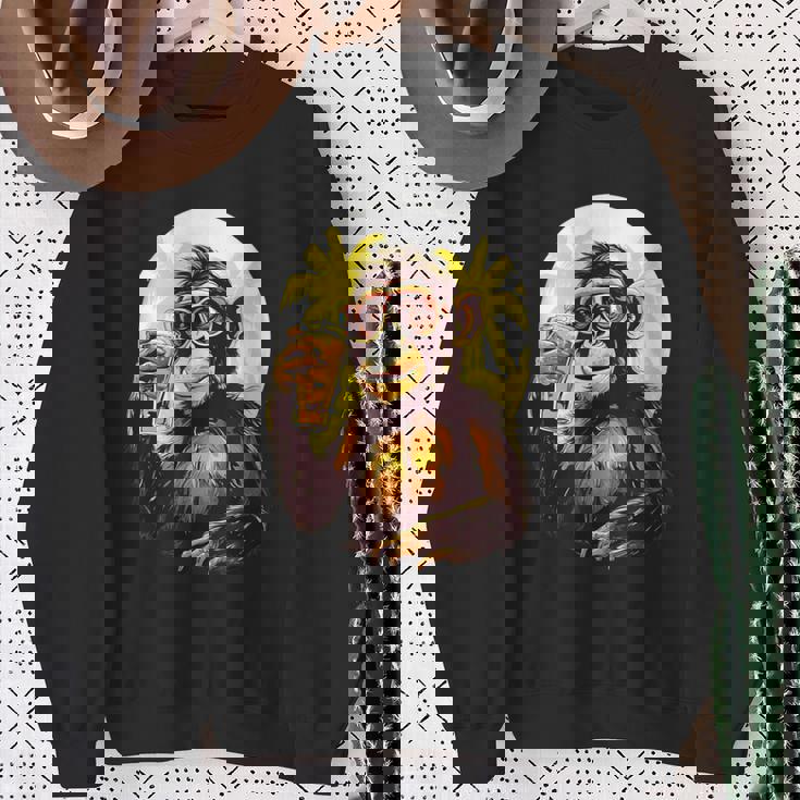 Mono Bebiendo Cerveza Bebedor De Cerveza Divertido Gorila Borracho Sim Camisa de entrenamiento Regalos para ancianas